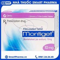 Viên nén Montiget 10mg điều trị suyễn mạn tính (2 vỉ x 7 viên)