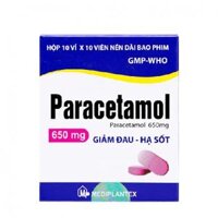 Viên nén Paracetamol 650mg Mediplantex giảm đau từ nhẹ đến vừa và hạ sốt (10 vỉ x 10 viên)