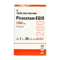 Viên nén Piracetam - Egis 1200mg điều trị triệu chứng của hội chứng tâm thần thực thể (chai 20 viên)