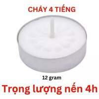 Viên Nến trắng Tealight Cháy 4h Không Mùi Không Khói - Nến Xông Tinh Dầu