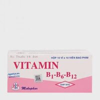 Viên nén Vitamin B1-B6-B12 MEkophar điều trị rối loạn do thiếu vitamin B1, B6, B12 (10 vỉ x 10 viên)