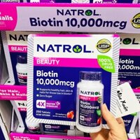 Viên ngậm hỗ trợ làm đẹp Natrol Biotin Beauty 5000mcg - 10,000mcg Fast Dissolve, 250 viên