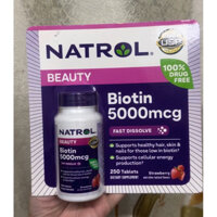 Viên Ngậm Hỗ Trợ Mọc Tóc Natrol Biotin 5000mcg 250 Viên Biotin 5000 mcg 2026