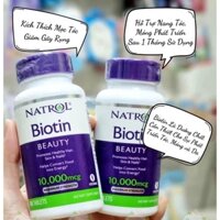 Viên Ngậm Hỗ Trợ Mọc Tóc Biotin 5000mcg Natrol Mỹ