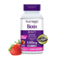 Viên Ngậm Hỗ Trợ Tóc, Móng Chắc Khỏe Natrol – Biotin 5000mcg