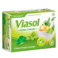 Viên ngậm ho Viasol húng chanh, hỗ trợ giảm các triệu chứng ho gió, ho khan