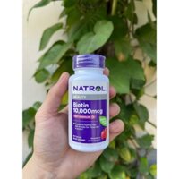Viên ngậm hòa tan hỗ trợ da móng tóc Natrol Biotin Beauty Biotin Fast Dissolve 10,000mcg 60 viên Suri