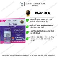 Viên ngậm mọc tóc vị dâu Natrol Biotin 5000mcg 250 viên