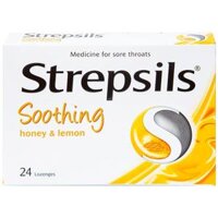 Viên ngậm Strepsils Soothing mật ong & chanh giảm đau họng (2 vỉ x 12 viên)