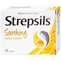 Viên ngậm Strepsils Soothing mật ong & chanh giảm đau họng (2 vỉ x 12 viên)