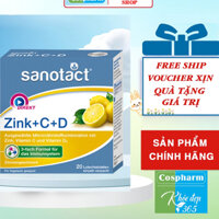 Viên Ngậm Tăng Cường Sức Đề Kháng Sanotact ZinK + C + D, Bổ Sung Kẽm, Vitamin C, Vitamin D3 Cho Người Lớn Và Trẻ Em