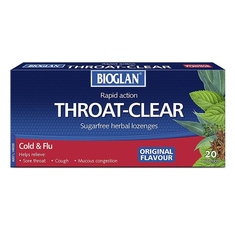 Viên ngậm trị viêm họng Bioglan Throat Clear Original 20 viên