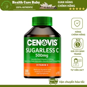 Viên ngậm Vitamin C không đường Cenovis Vitamin C 500mg