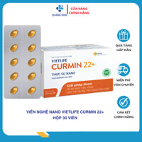 Viên Nghệ Nano Curmin 22+ Vietlife  - Hỗ Trợ Trào Ngược Dạ Dày, Giảm Đầy Bụng Khó Tiêu, Hộp 30 Viên