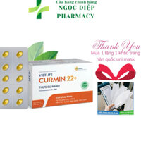 Viên nghệ nano Vietlife Curmin 22+ Hộp 30v, Hỗ trợ giảm đau dạ dày và các triệu chứng viêm loét trào ngược, ợ hơi