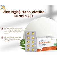 Viên Nghệ Nano Vietlife CURMIN 22+, Hỗ trợ giảm triệu chứng viêm loét dạ dày, tá tràng (Hộp 30 viên)