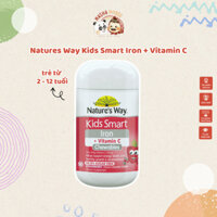 Viên Nhai Bổ Sung Sắt và Vitamin C Cho Bé Natures Way Kids Smart Iron + Vitamin C - Hộp 50 Viên