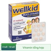 Viên nhai bổ sung vitamin cho bé Vitabiotics Wellkid Multi-Vitamin Smart, hộp 30 viên