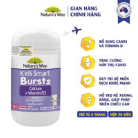 Viên Nhai Canxi Sữa Cho Bé Nature’s Way Kids Smart Calcium + Vitamin D3 Burstlets , Kẹo Bùng Nổ Tăng Chiều Cao 50v/h
