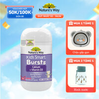 Viên Nhai Canxi Sữa NATURE’S WAY Kids Smart Calcium+ Vitamin D3 Burstlets Hỗ Trợ Phát Triển Chiều Cao
