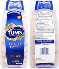 Viên nhai điều trị dạ dày bao tử Tums Ultra Strength 1000 Antacid Assorted Berries