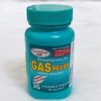 Viên nhai giảm đầy hơi chướng bụng - Simethicone Gas Relief Chewable Tablets 80mg