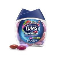 Viên nhai hỗ trợ dạ dày Tums Chewy Bites Assorted Berry 32 viên