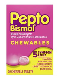 Viên nhai hỗ trợ đau bụng Pepto Bismol Chewables 30 viên