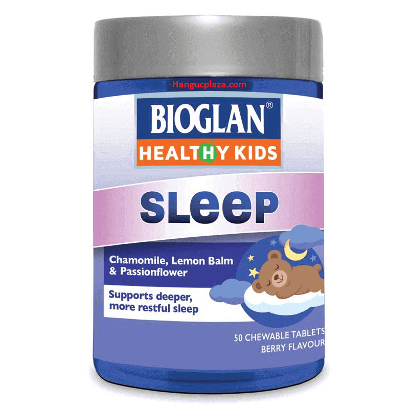 Viên nhai hỗ trợ giấc ngủ cho trẻ Bioglan Kids Sleep Chewable 50 Tablets NEW FORMULA