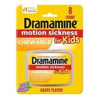 Viên nhai hỗ trợ say tàu xe cho bé vị nho Dramamine Motion Sickness Relief for Kids Grape Flavor 8 viên