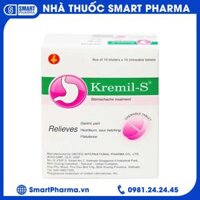 Viên nhai Kremil-S điều trị đau dạ dày, giảm nóng rát dạ dày, ợ nóng, ợ chua (10 vỉ x 10 viên)