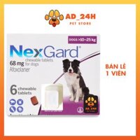 Viên nhai Nexgard trị ve rận, bọ chét cho chó 1 viên - 10-25 kgs