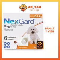 Viên nhai Nexgard trị ve rận, bọ chét cho chó 1 viên - 2-4 kgs