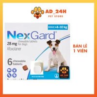 Viên nhai Nexgard trị ve rận, bọ chét cho chó 1 viên - 4-10 kgs