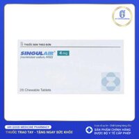 Viên nhai Singulair 4mg dự phòng và trị hen suyễn (2 vỉ x 14 viên)