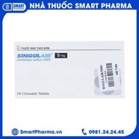 Viên nhai Singulair 5mg dự phòng và trị hen phế quản mạn tính (2 vỉ x 14 viên)