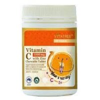 Viên nhai tăng đề kháng Vitatree Vitamin C 1000mg+ Zinc 100 Chewable Tablets