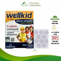 Viên nhai Vitabiotics WELLKID MULTI-VITAMIN SMART CHEWABLE - Bổ sung 21 vitamin, tăng sức đề kháng cho trẻ (Hộp 30 Viên)