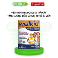 Viên Nhai Vitabiotics WELLKID MULTI-VITAMIN Hỗ Trợ Nâng Cao Sức Đề Kháng Cho Trẻ Em Hộp 30 Viên