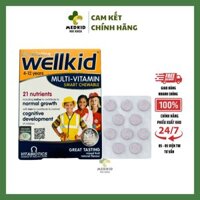 Viên nhai Vitabiotics WELLKID MULTI-VITAMIN SMART CHEWABLE - Bổ sung 21 vitamin, tăng sức đề kháng cho trẻ (Hộp 30 viên)