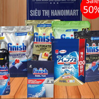 Viên rửa bát chén Finish quantum ultiamate plus all in 1 + Muối Finish 1.5kg + Nước bóng finish