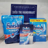Viên rửa bát finish All in 1 100 viên dùng cho máy, 100V viên rửa bát chén finish all in one max 1 ly cốc