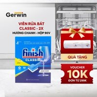 Viên rửa bát Finish Classic 2x hương chanh cho máy rửa bát đánh bay dầu mỡ, làm sạch nhanh chóng
