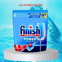 Viên Rửa Chén Bát Hương Chanh Finish Powerball Power Essential Lemon Sparkle - Túi 100 viên siêu tiết kiệm