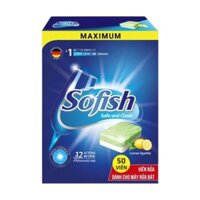 Viên rửa chén Sofish Maximum Hộp 50 viên rửa chuyên dụng máy rửa bát – Làm sạch nhanh – Không để lại cặn