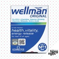 Viên sâm tăng đề kháng, sinh lý nam giới Wellman 30 viên Vitabiotics vitamin tổng hợp, bổ sung khoáng chất