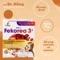 Viên sắt bổ máu Fekorea bổ sung sắt, acid folic thực phẩm bổ sung. Sắt tổng hợp cho bà bầu và người thiếu máu