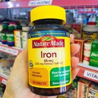 Viên sắt bổ máu Nature Made Iron 65mg 365 viên của Mỹ