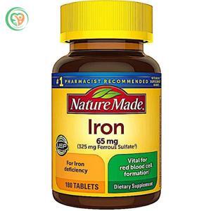Viên uống bổ sung Sắt Nature Made 65mg 180 viên