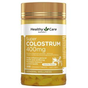 Viên sữa bò non Healthy Care Super Colostrum 400mg 200 Chewable tabletss
